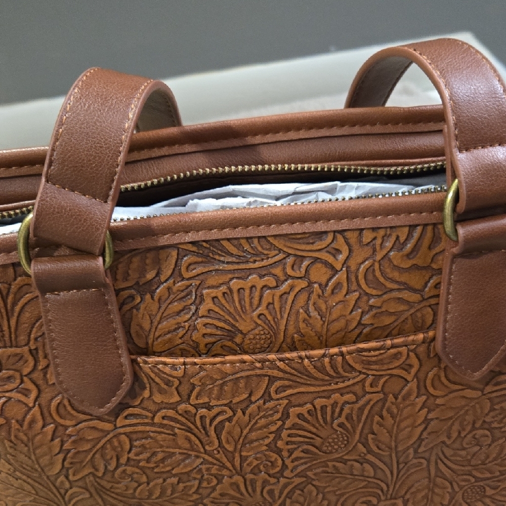 FRYE AND CO. Brown Embossed Shoulder Bag - Picture 5 of 16